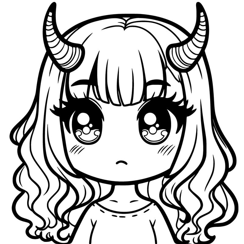 a girl with horns