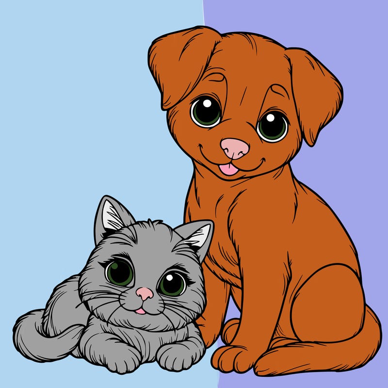 realistic cat and dog