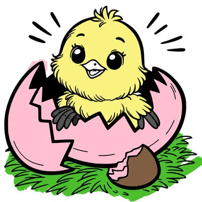 a chick hatching out of a egg