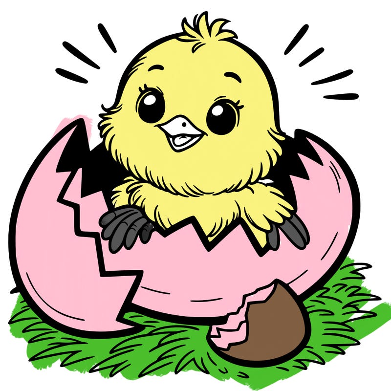 a chick hatching out of a egg