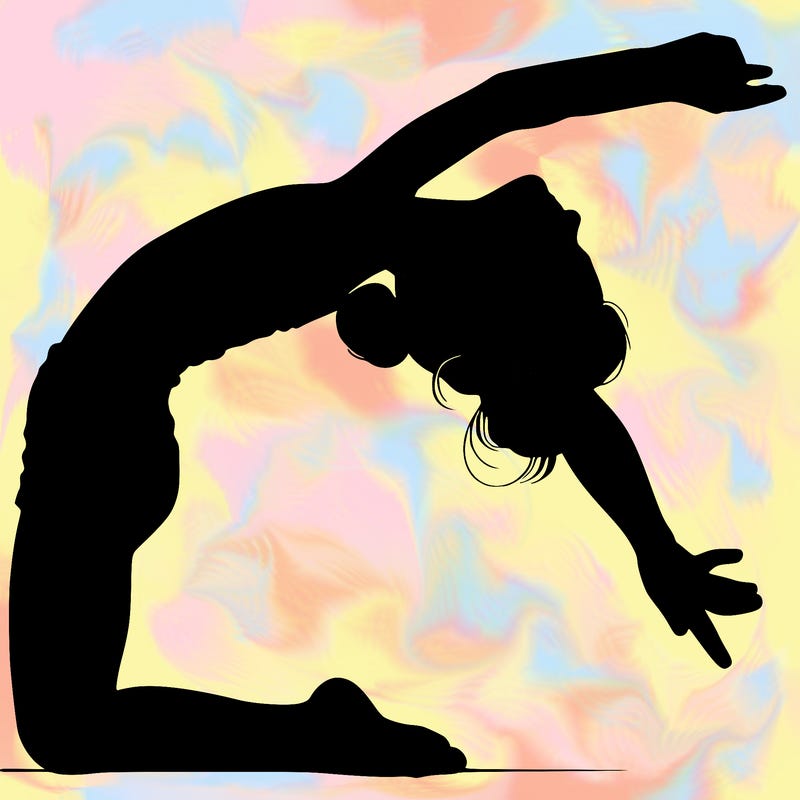 realistic girl doing gymnastics