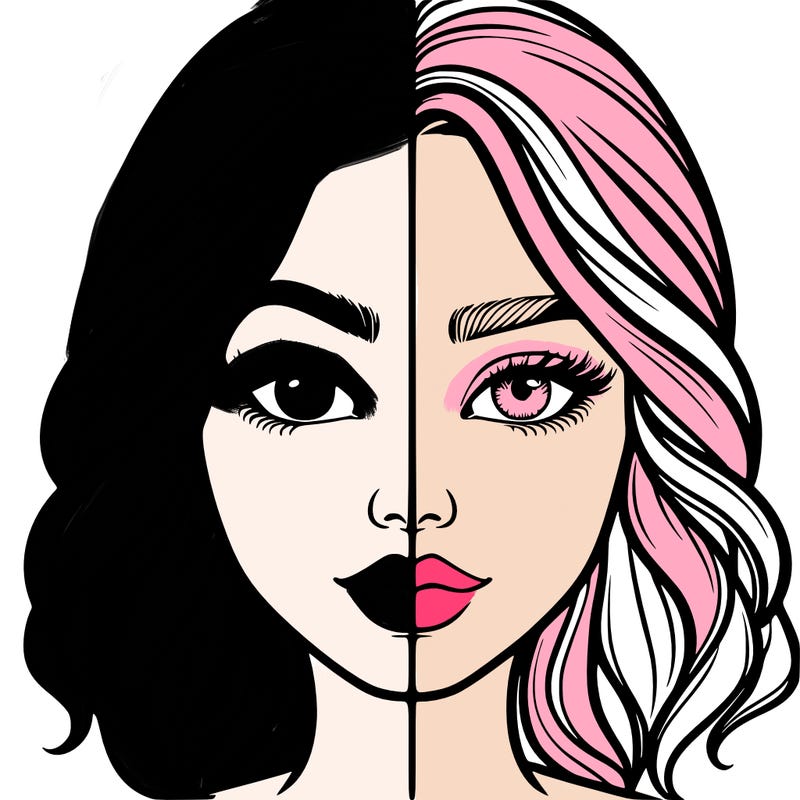 realistic girl split half