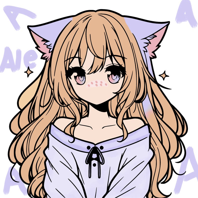 cute anime girl with cat ears