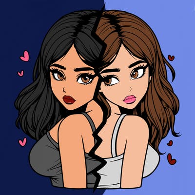 realistic girl split