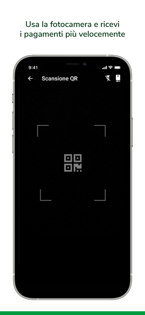 Io Pago Linx - Un teléfono móvil mostrando la pantalla de escaneo de código QR de la aplicación Io Pago Linx para transacciones rápidas.
