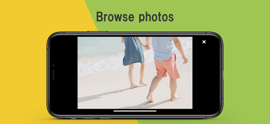 Easy zip - Manage zip/rar file - Écran de smartphone affichant une photo de plage dans le visualiseur de photos de l'application Easy zip