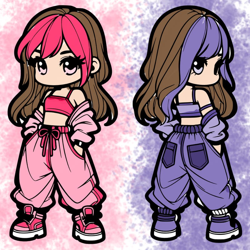 girl in crop top and baggy pants