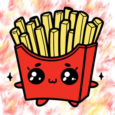 a cute. french fries