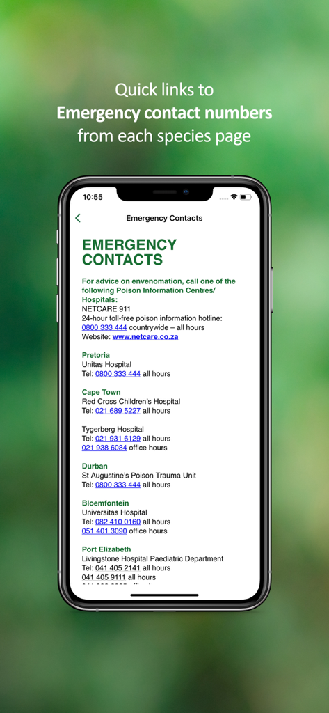 eSnakes Southern Africa - Emergency contact list for snake bite assistance in South Africa