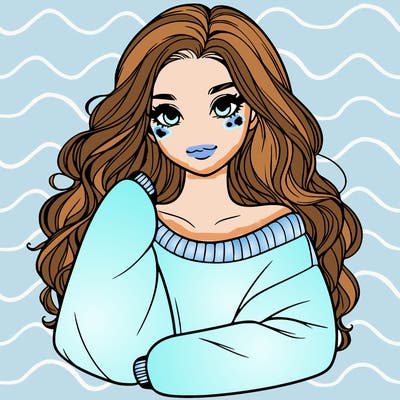 a beautiful girl in a big sweatshirt