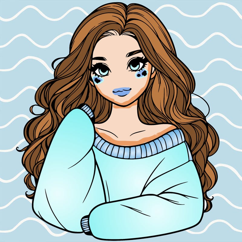 a beautiful girl in a big sweatshirt