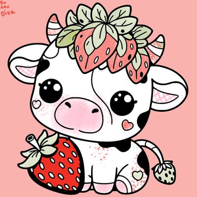 cute strawberry cow