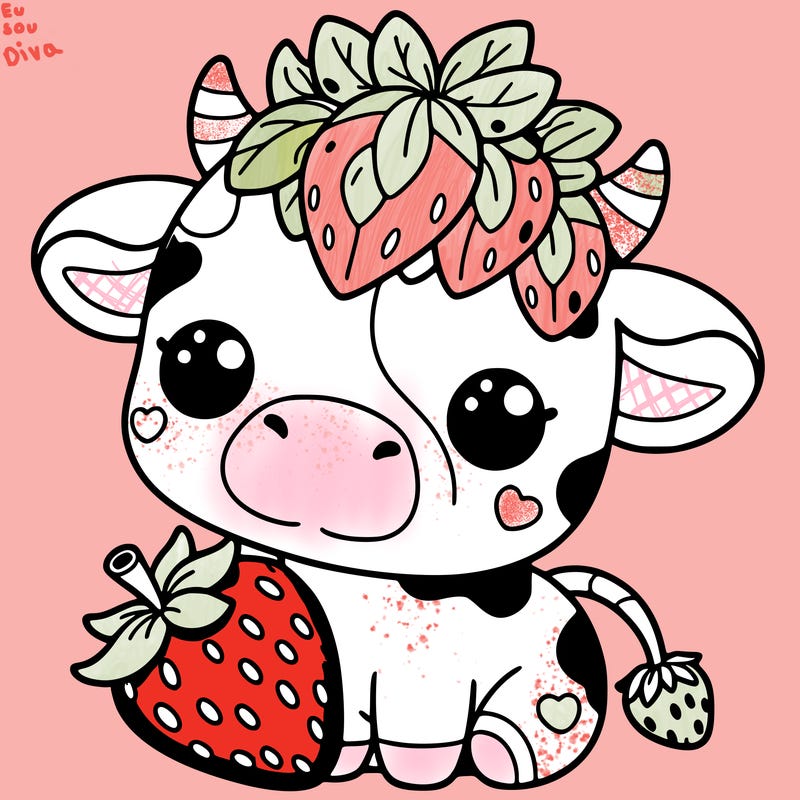 cute strawberry cow
