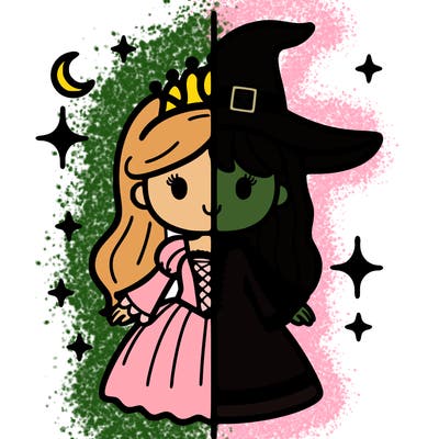split princess and witch