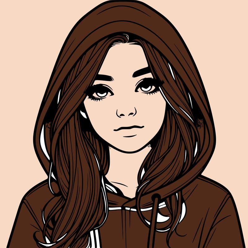 realistic girl with a hoodie