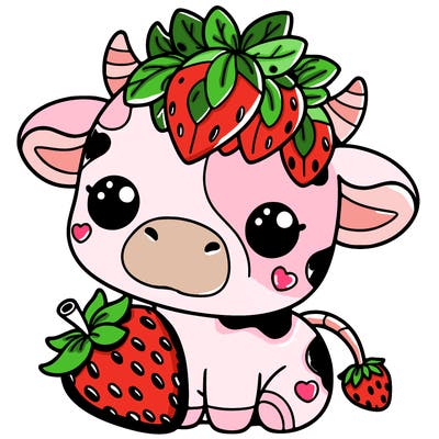 cute strawberry cow