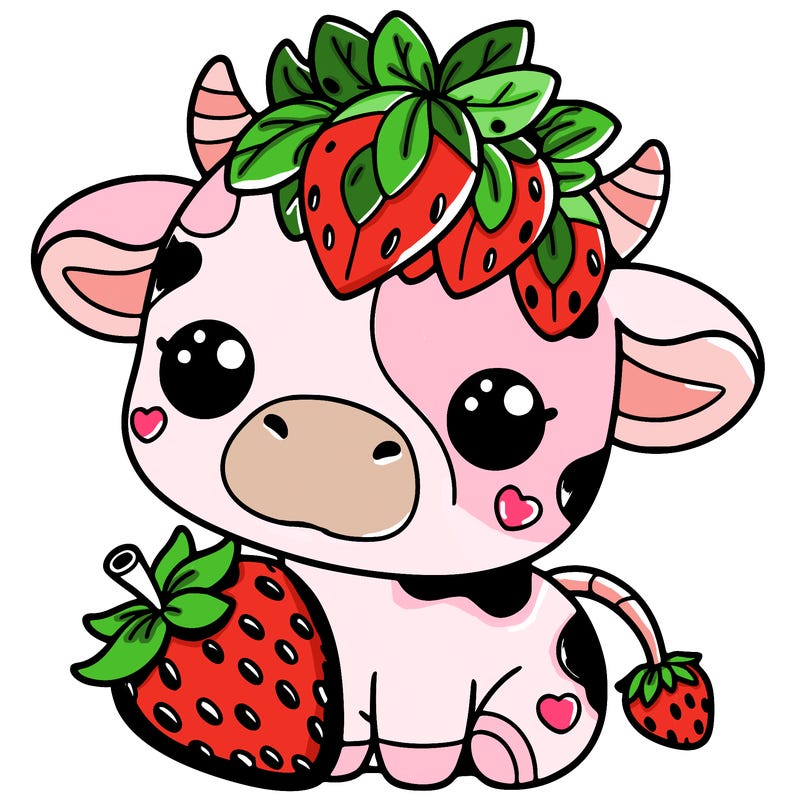 cute strawberry cow