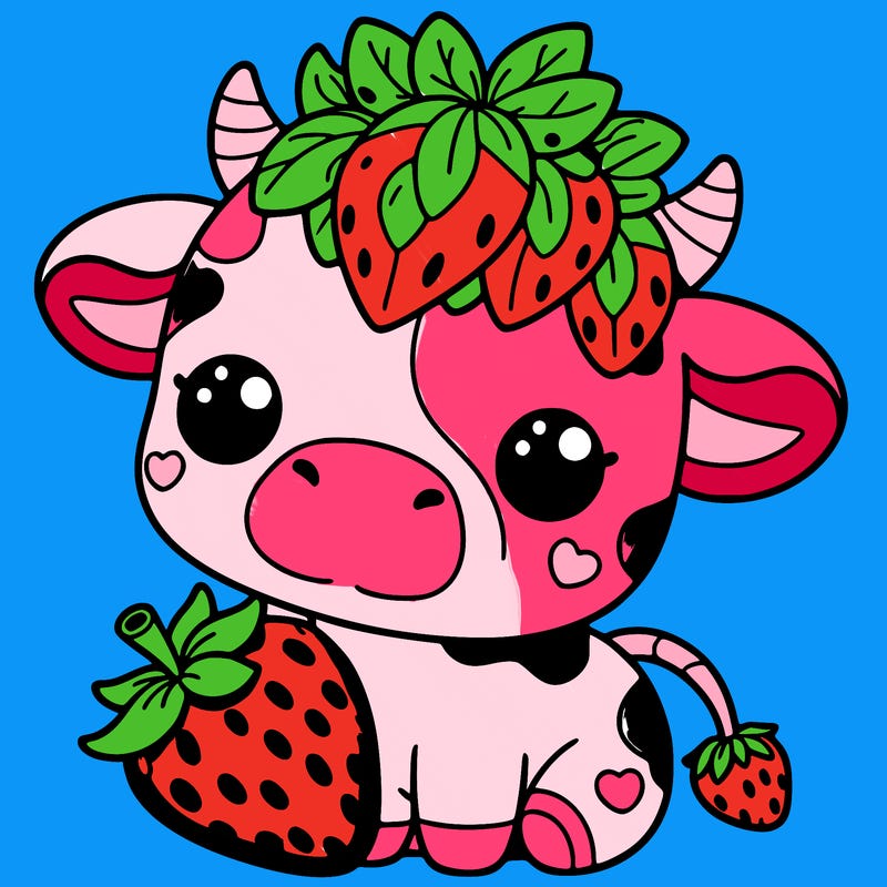 cute strawberry cow