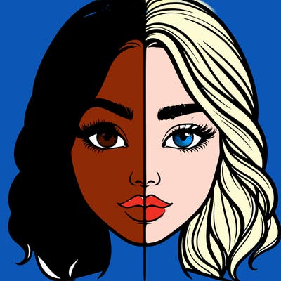 realistic girl split half