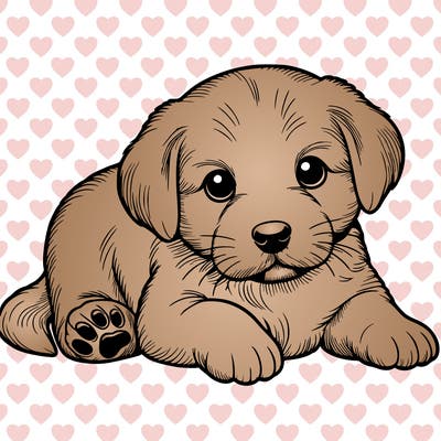 a cute realistic puppy