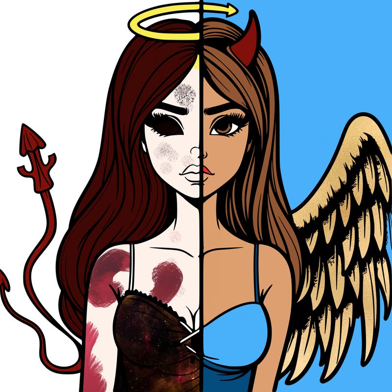 devil vs angel realistic girl