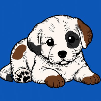 a cute realistic puppy