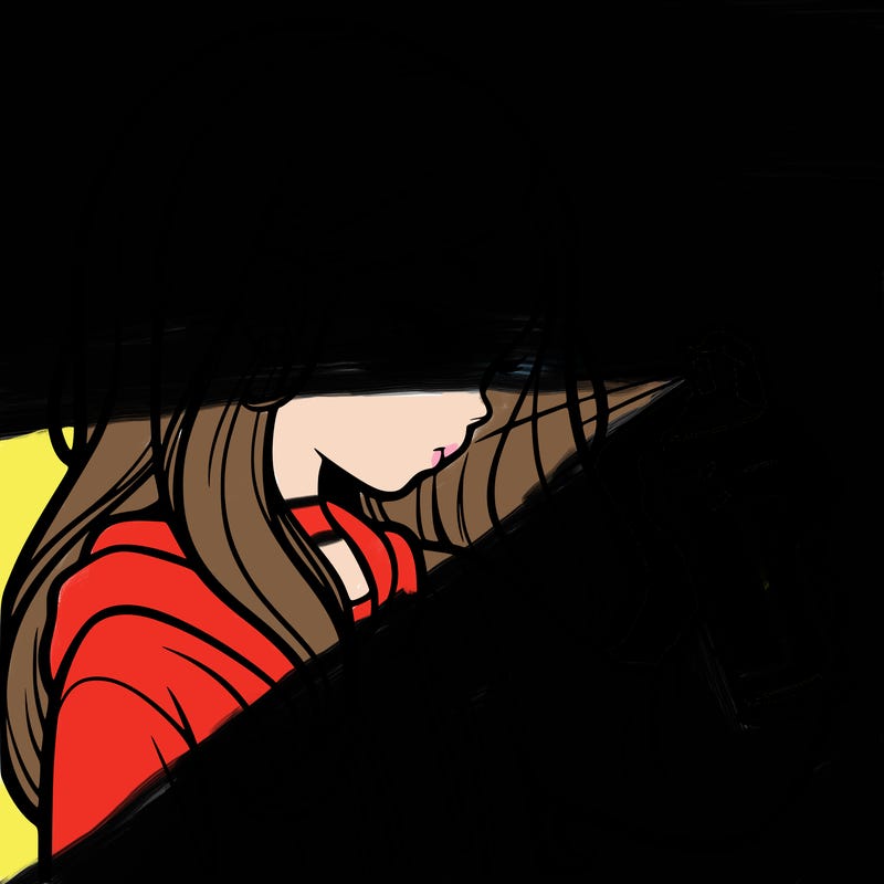 a realistic girl spray painting