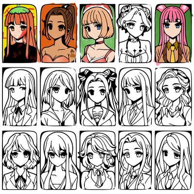 girls that look diffrent anime