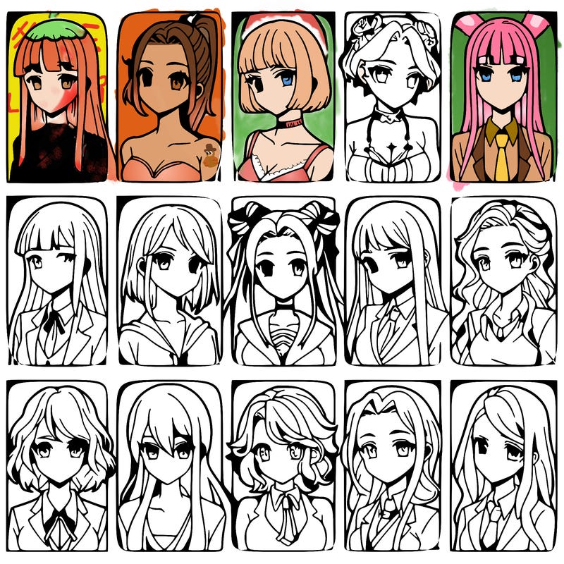 girls that look diffrent anime