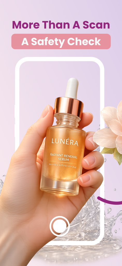 MamaSkin App-Funktion zum Scannen von Hautpflegeprodukten zur Überprüfung der Schwangerschaftssicherheit