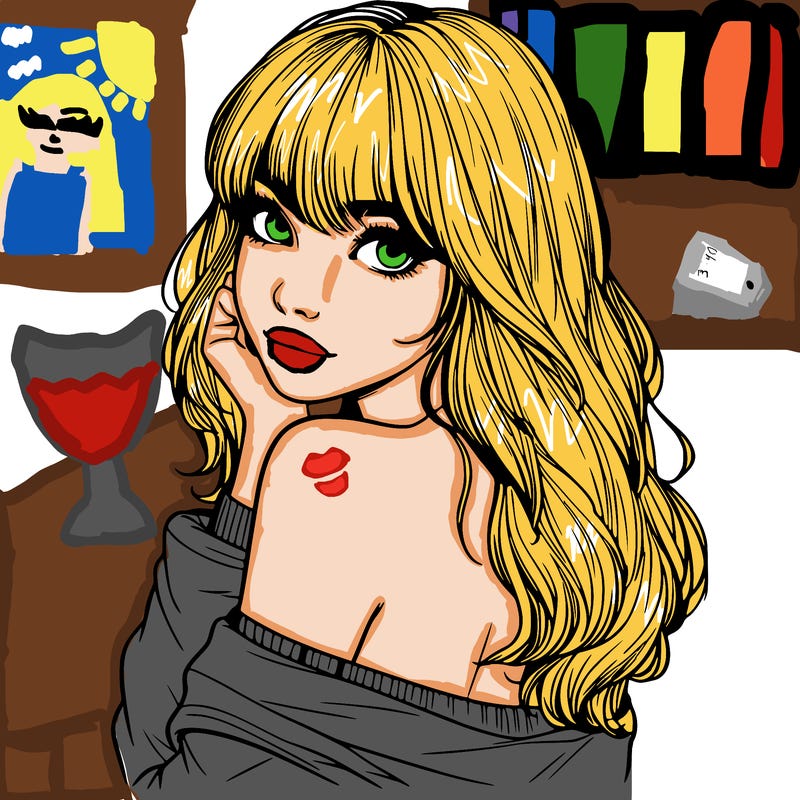 realistic girl with bangs looking over her shoulder