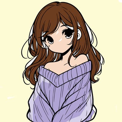 shy pretty girl wearing a sweater that is falling off one shoulder portrait