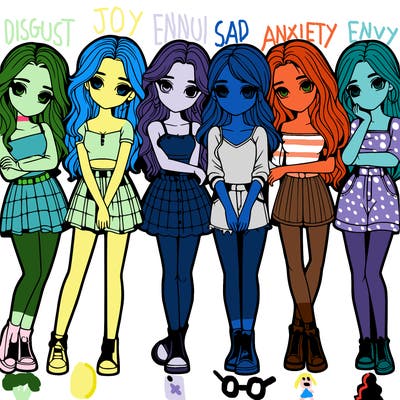 a group of girls realistic