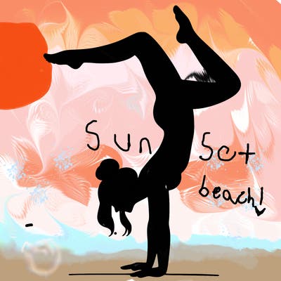 a woman doing a handstand