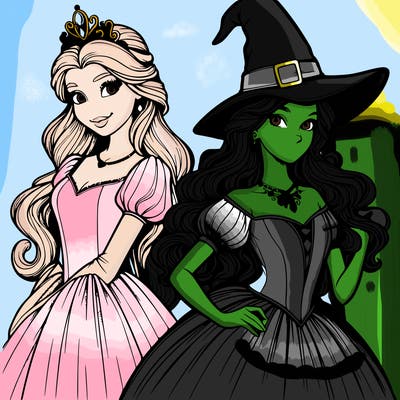 a realistic princess and a witch