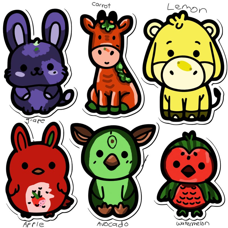 cute animal stickers