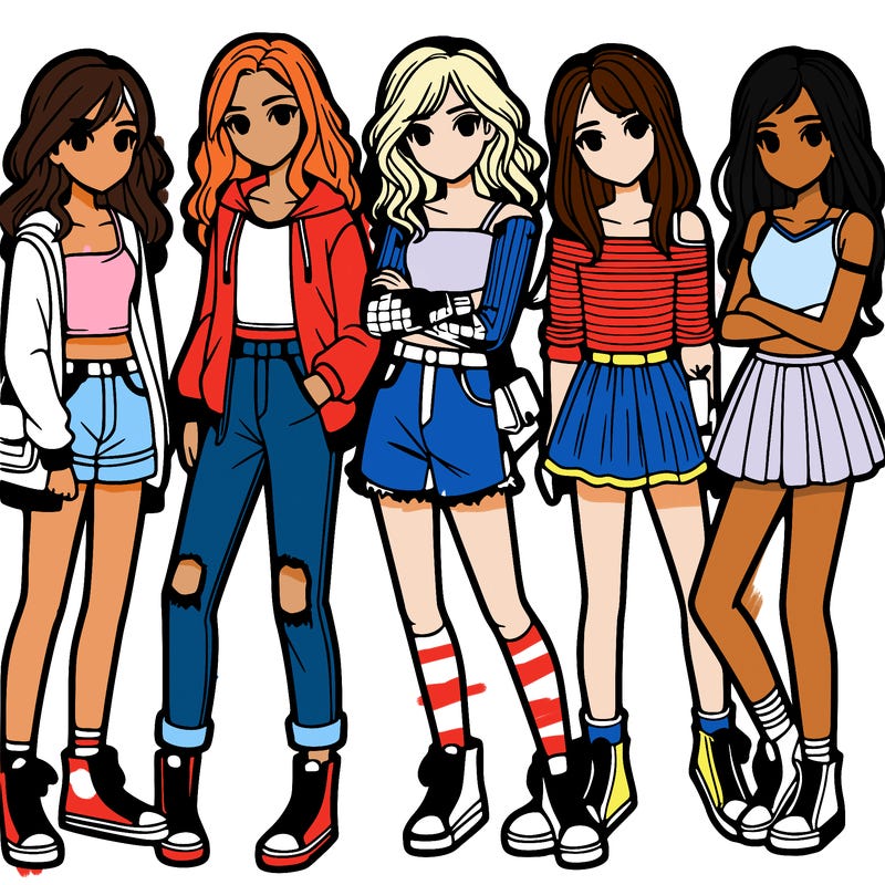 a group of teenage girls