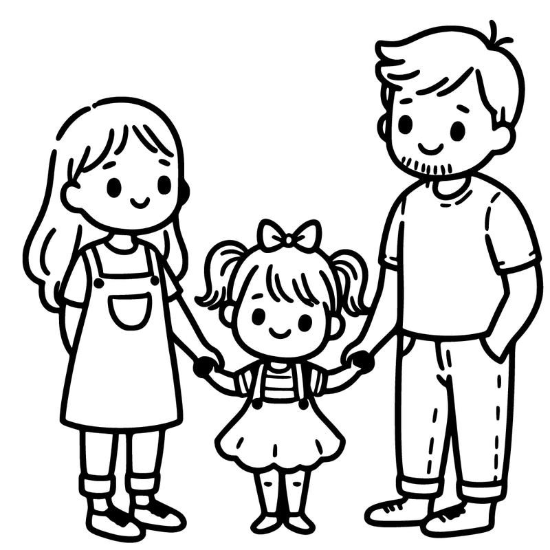 a dad, a mom and their daughter