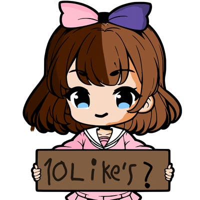 cute anime girl holding a sign