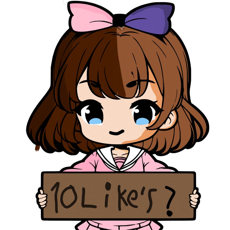 cute anime girl holding a sign