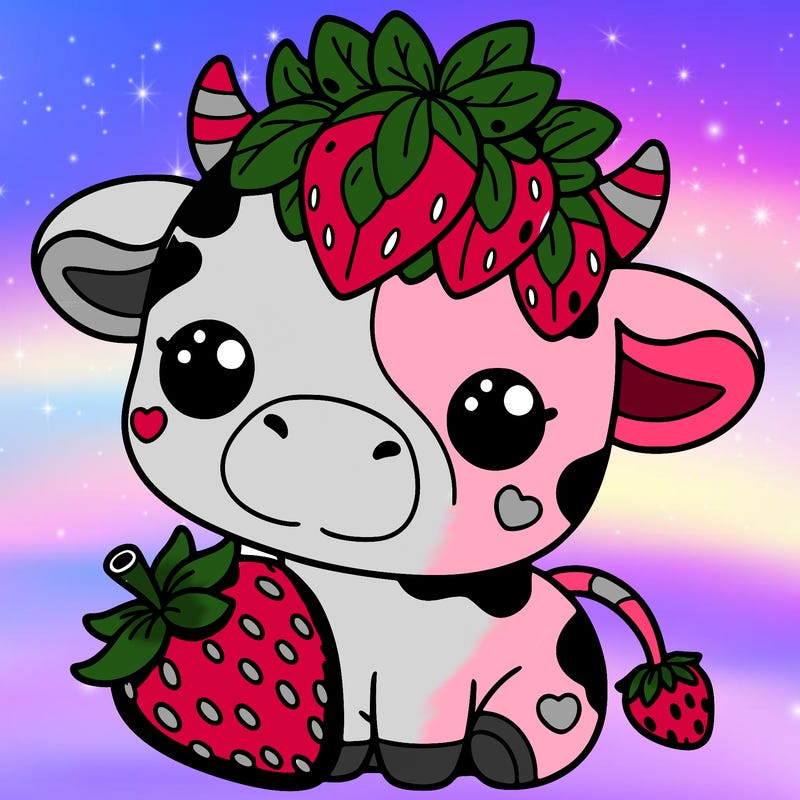 cute strawberry cow