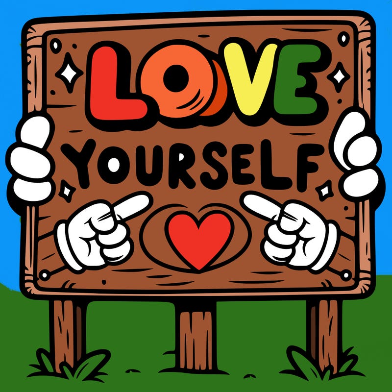 a sign where it is written: love yourself