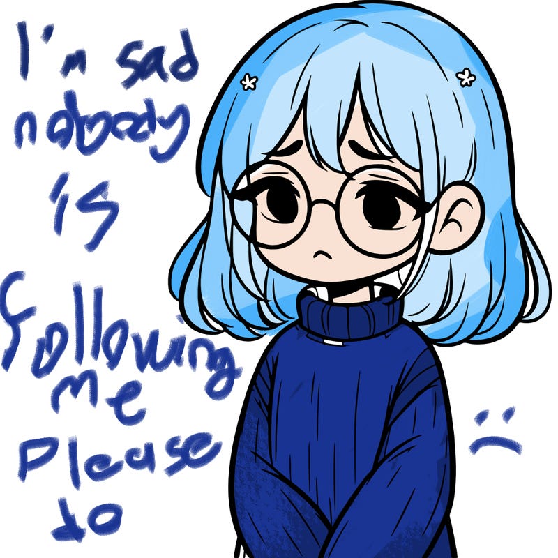 sad girl with glasses in a sweater