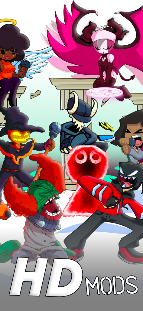 Collection of various cartoon characters in HD mods for the World Music Battle rhythm game