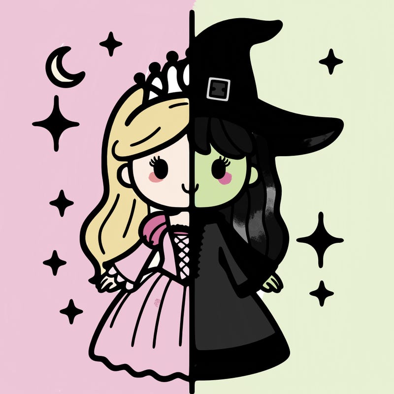 split princess and witch