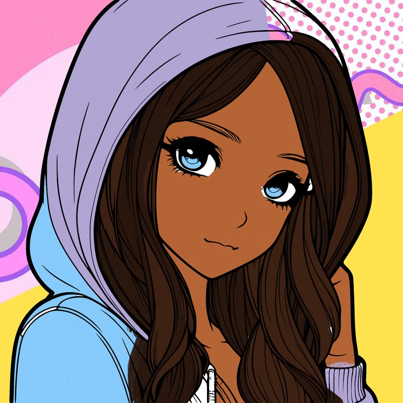 realistic adult girl with hoodie on