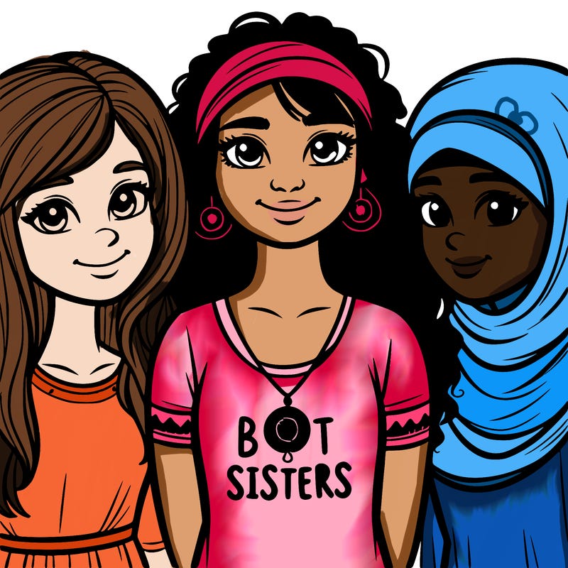 three sisters with a best sisters necklace