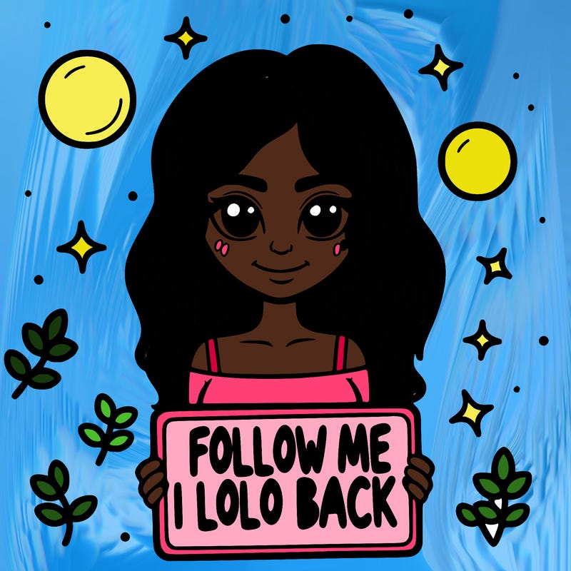 woman with a sign that says follow me i follow back