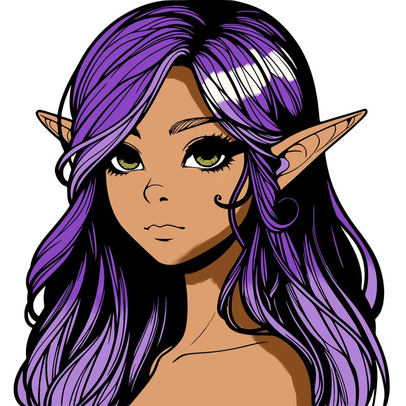 elf girl realistic dark fantasy