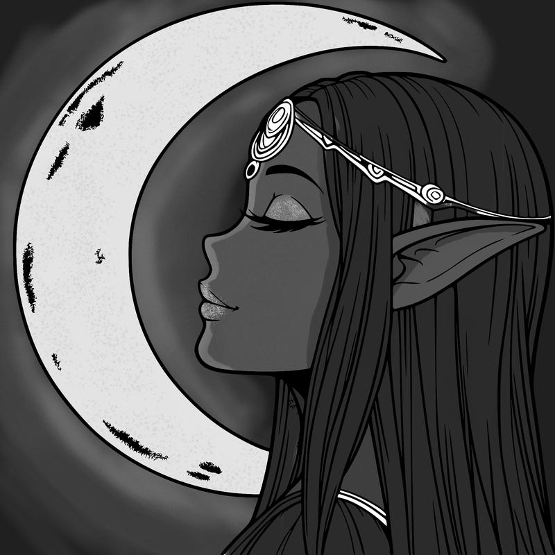 a realistic moon elf